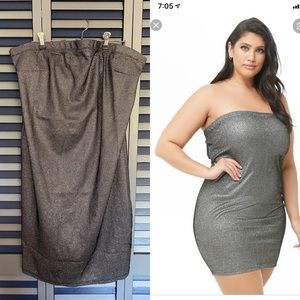 Plus Size Metallic Tube Dress